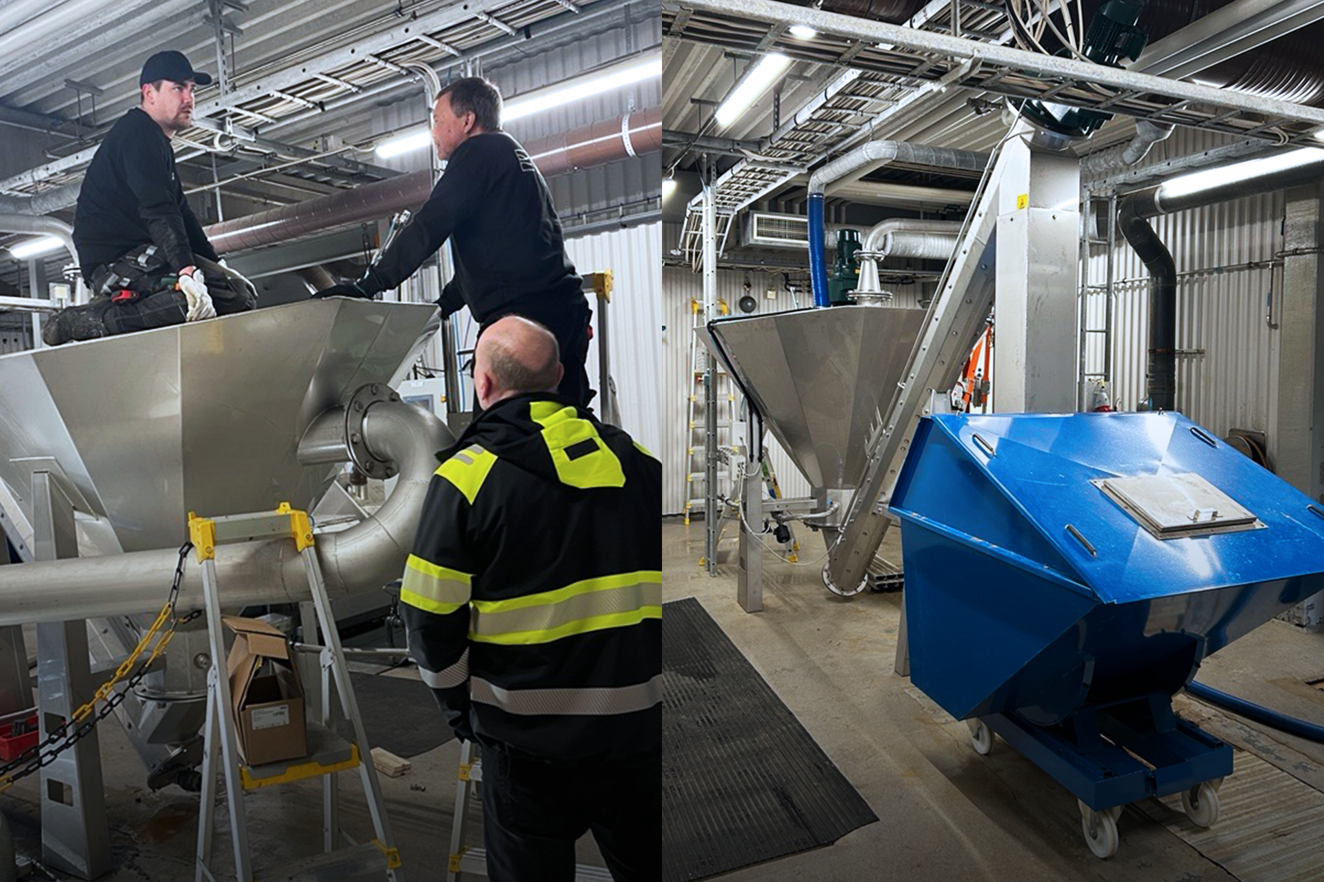 Hydria Water installerar ett uppgraderingskit på sandtvätten på Lidköpings reningsverk.